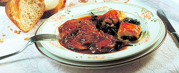 Filet de canard sauce confit d'oignons