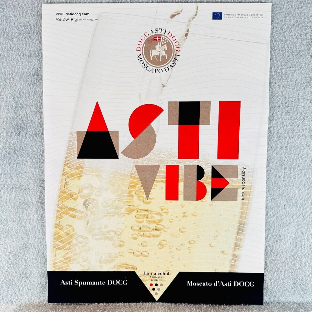 2023 Asti Spumante Vibe Moscato d&rsquo;Asti Docg Wine Print Ad Low Alcohol Aromatic