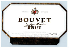 1970&rsquo;s-80&rsquo;s Bouvet Signature Brut Vintage French Wine Label Original S50E