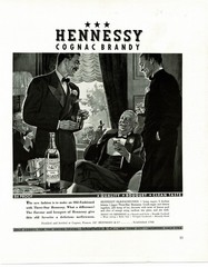 1938 Hennessy Cognac Brandy art Vintage Print Ad Men in Tuxedos having Drinks
