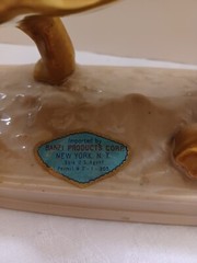 Vintage BARSOTTINI GOLD LION Statue Figurine 1970 Limited Edition Wine Decanter