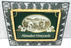 Green Almaden Vineyards Winery Wine Bar Sign 20&Prime; x 16&Prime; Vintage Framed