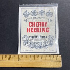 Vintage 1960s Cherry Heering UNUSED Paper Label Copenhagen Denmark Q1954