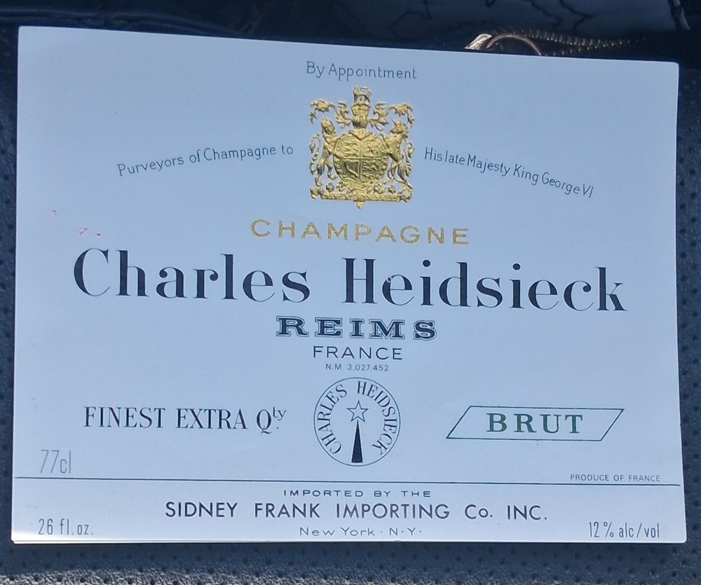 Vintage Orginal Unused Charles Heidsieck Champagne Label
