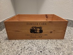 CHIANTI RISERVA WINE WOOD CRATE BOX FAMILIA CARA 2003 TOSCANA ITALIA