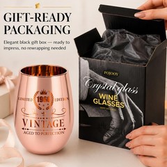60th Birthday Gifts for Women- Vintage 1966 60th Birthday Wine Glass Engraved…