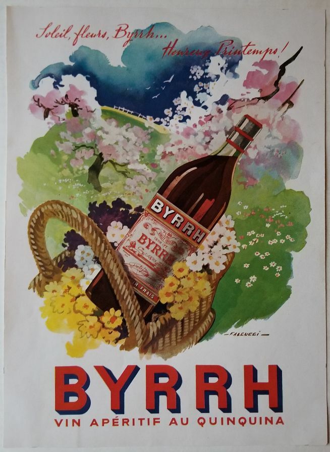 Byrrh Wine Original 1952 Magazine Ad French Illustration Magazine