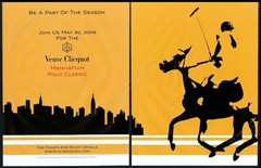 2009 Veuve Clicquot champagne polo player NYC skyline art vintage print ad