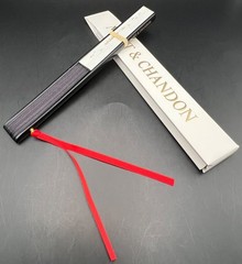 Moet & Chandon Champagne Sensu Folding Hand Fan – Bamboo,Paper, Grosgrain Ribbon