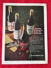 Vintage 1968 Taylor Wine Print Ad Red Dinner Wine Advertisement