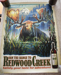 REDWOOD CREEK Wine Poster 18&Prime; x 24&Prime; Moose Roam the Range