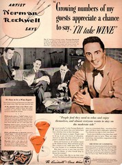 1945 vintage beverage AD for The Wines of California Norman Rockwel 032721