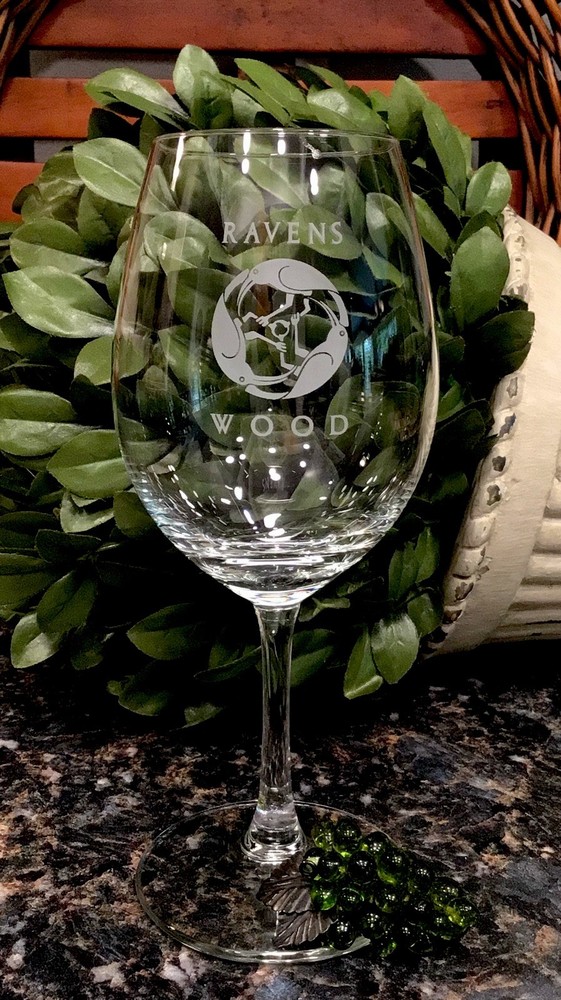 Vintage RAVENSWOOD Wine Glass David Lance Goines Art 1979 Sonoma ~ PRISTINE!