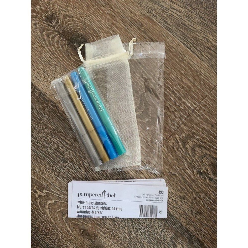 Pampered Chef Wine Glass Markers set of 4 #6