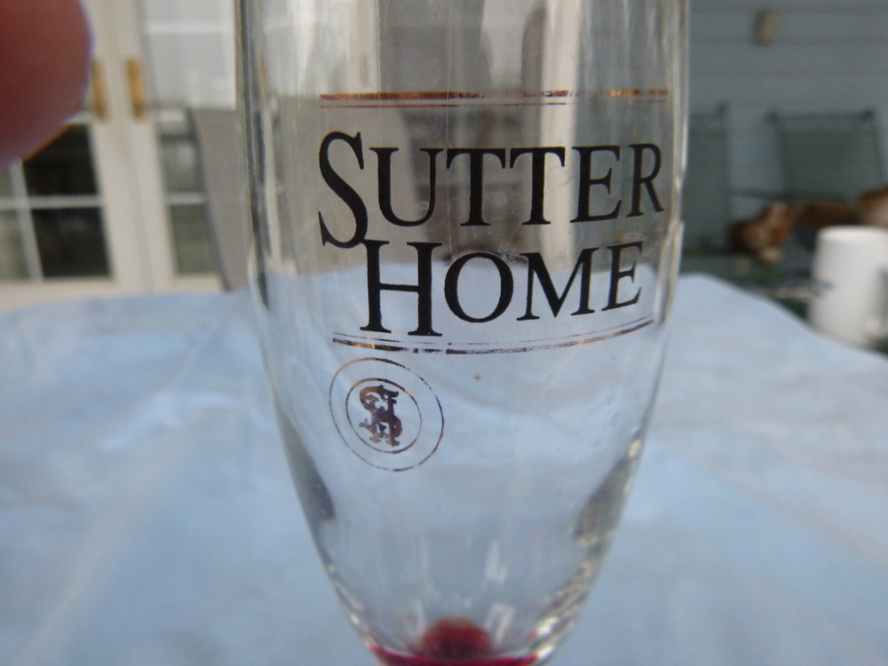 vintage Sutter Home champagne flute winery wine glass Saint Helena CA 8 1/2&Prime;