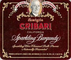 Cribari Sparkling Burgundy San Francisco CA 1970s 1980s Vtg Wine Label