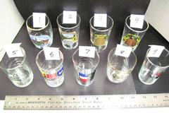 9 European souvenir wine tasting glasses 1970s to 1990s, all Vy Good, no damage