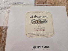 Lot of 7 SEBASTIANI Wine Labels w/Fact Sheets in Plastic Sleeves ~ 1980&rsquo;s