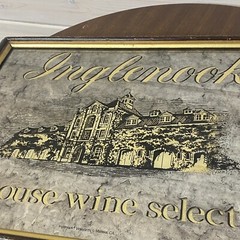 Vintage 1986 Inglenook Winery Wooden Framed Smoked Mirror Bar Sign 19”X15”