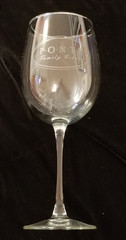Ponte Family Estate – Temecula California – Wine Glass w/ White Artwork 8&Prime; Tall