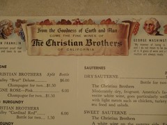 The Christian Brothers of California Wines Postcard Woodland Hotel Owen WI Vinta