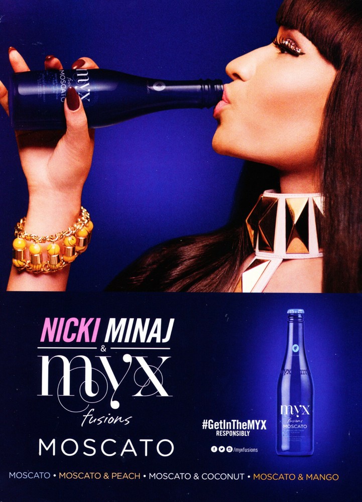 MYX WINE AD #3 RARE 2015 OUT OF PRINT NICKI MINAJ FUSIONS MOSCATO AD