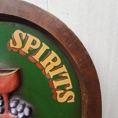 Vtg Large Wine & Spirits Message Board Chalk Menu Board Sign 3D 24 X 16&Prime; Pub Bar