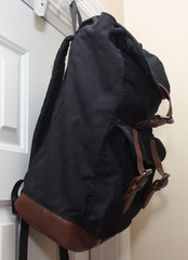 Mumm Napa Winery Backpack Black Canvas Synthetic Leather Bottom Trim Wine