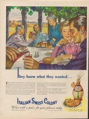 1945 Wine Tipo Red Italian Swiss Colony 1940s Vintage Print Ad California Light