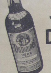 Vintage 1943 DUBONNET / CRESTA BLANCA Wine Bottle LARGE Newspaper Print Ad