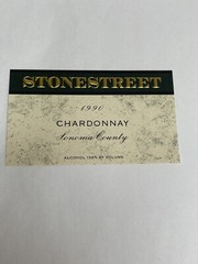 Vintage Stonestreet Sonoma County Wine Label 1990 Chardonnay
