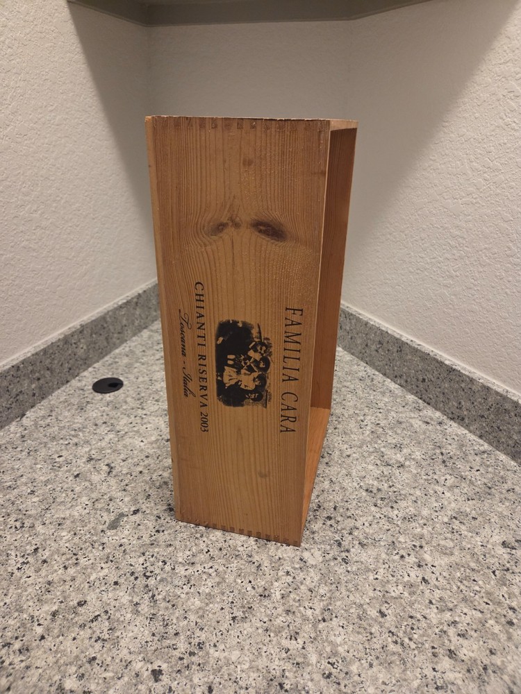 CHIANTI RISERVA WINE WOOD CRATE BOX FAMILIA CARA 2003 TOSCANA ITALIA