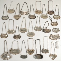 27x Sterling Silver Antique Scotch Decanter Label Hallmarked 5x Broken 266.2g