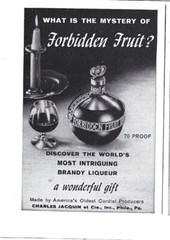 Vintage 1959 Print Forbidden Fruit Brandy Liqueur Charles Jacquin