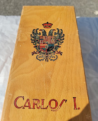 Vintage Pedro Domecq Carlos I Sherry Brandy Wine Wooden Box empty