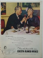 1946 Cresta Blanca wines it&rsquo;s a great occasion couple having dinner ad