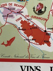 Vintage French Wine Poster Sud-Ouest France Vineyards SOPEXA 1970s Map