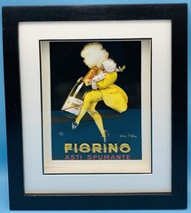 Vintage Fiorino Asti Spumante Jean d&rsquo;Ylen Art Deco 3D Advertising Print Framed.