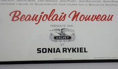 1991 Framed Beaujolais Nouveau Calvet Poster Label Design Winner Schlote Rykiel