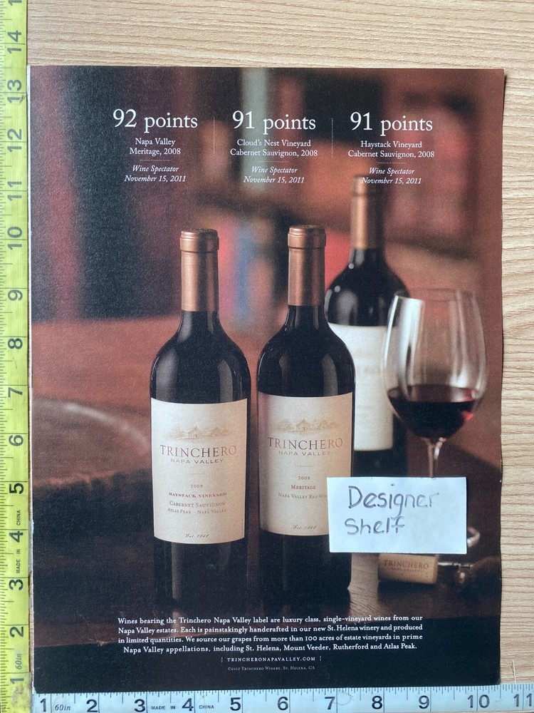 Trinchero Napa Cabernet & Meritage Wines 2008 Print Advertisement