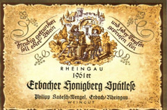 Rare 1960s 1961er German Wine Label Rheingau Erbacher Honigberg Medieval Knight