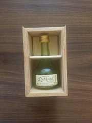 De Montal Armagnac Small Wooden Box & Bottle – Box is 4-14&Prime; x 2-1/2&Prime; x 2-1/2&Prime;