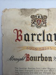 1950s-70s Barclays Bourbon Whiskey Liquor Label Original 3B-56