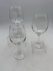 Adirondack Wine & Food Festival Wine Glass Set Of 3 Lake George N.Y. 2018 Gift