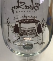 Blue Sky Vineyard – Makanda, IL – Wine Glass Brown Artwork – 7-1/2&Prime; Tall – Rare
