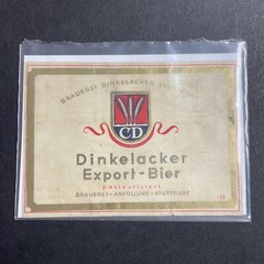 Vintage c1920s Dinkelacker Bier UNUSED Paper Label Stuttgart Germany Q1928