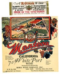 1920s-30s Wanteca Brand California White Port Wine Roma Wine Co Label WL4