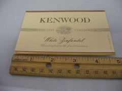 Vintage 1998 Kenwood White Zinfandel Wine Label California Collectible