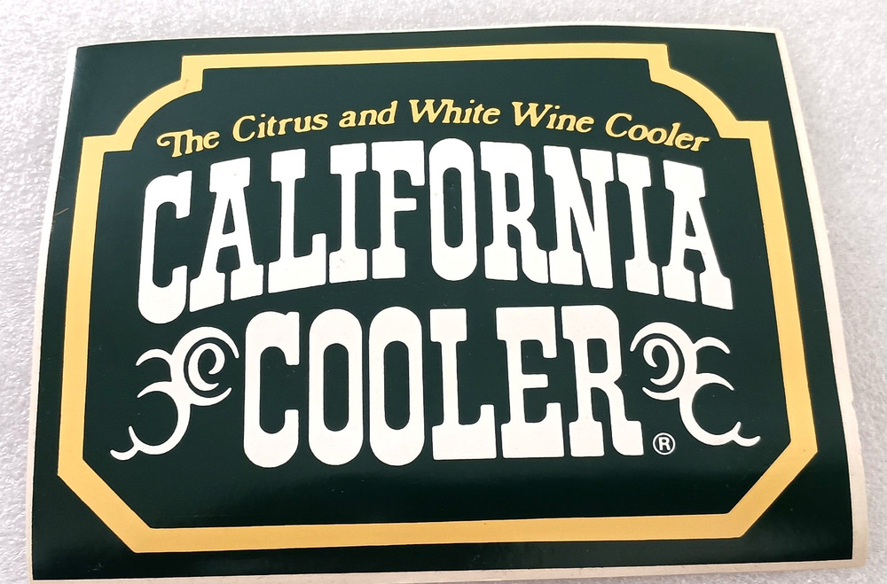 Rare California Cooler Citrus White Wine Beverage Promo Sticker 1980&rsquo;s New NOS