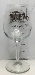 Blue Sky Vineyard – Makanda, IL – Wine Glass Brown Artwork – 7-1/2&Prime; Tall – Rare